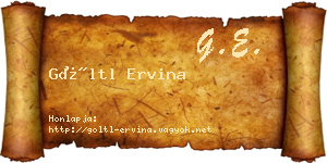 Göltl Ervina névjegykártya